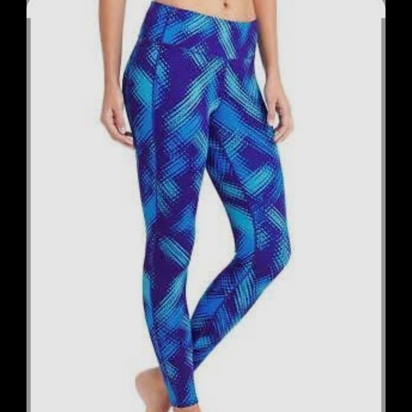 Athleta Pants - Athleta Blue And Teal Graphic Leggings with Tapered Design